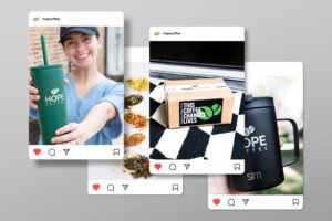 HOPE Coffee instagram 2 week turnaround example.