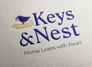 Keys & Nest brand design mockedup on paper by KS Marketing.